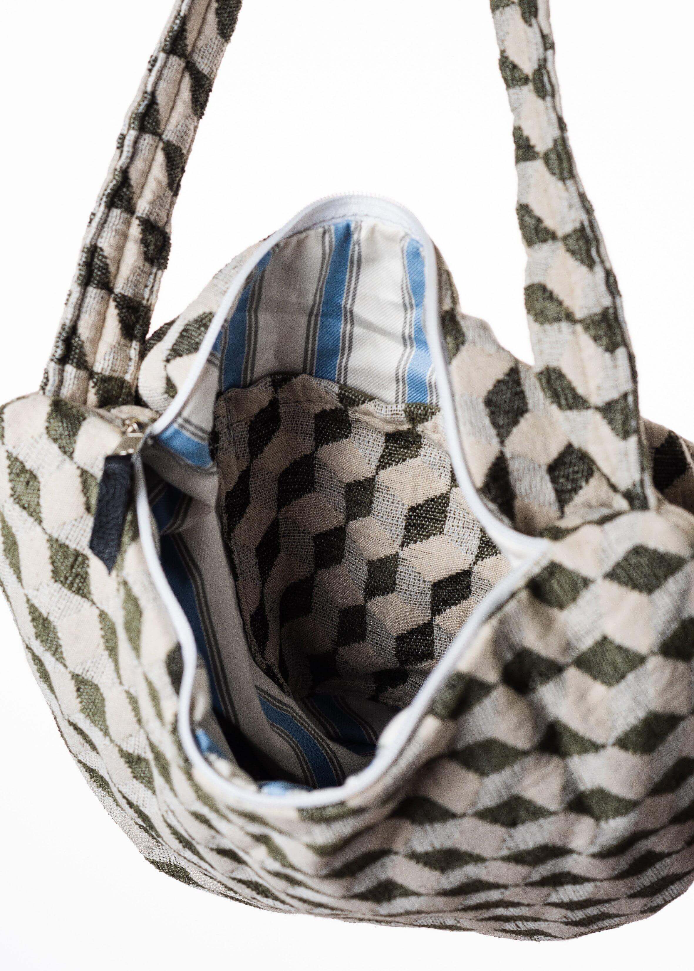 Canoa Handtasche, Klein - Retro (Weiß, Grün)-Familienunternehmen-Brasilheroe-