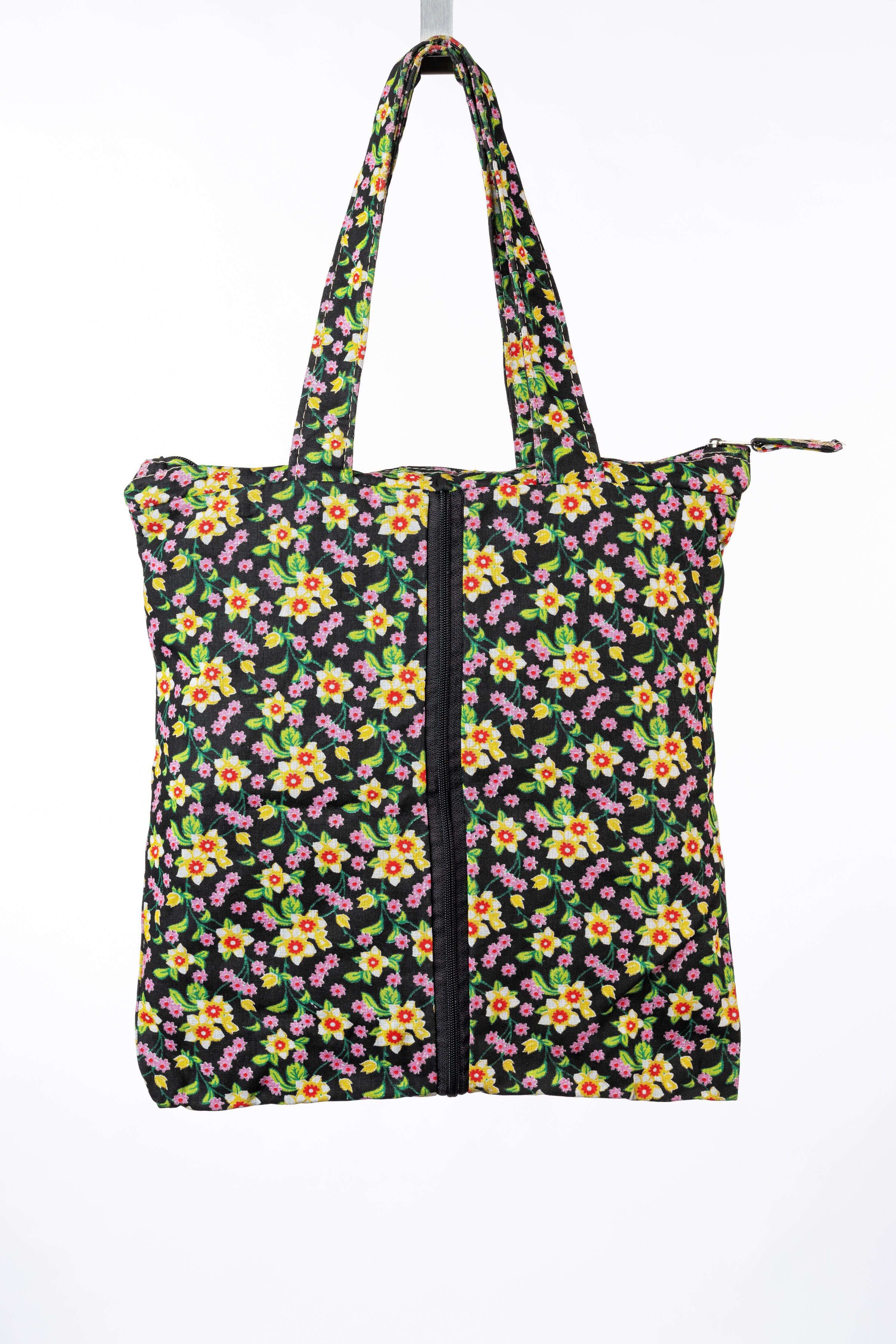 City Shopping Handtasche - Flores (Blumen), Flex-Familienunternehmen-Brasilheroe-