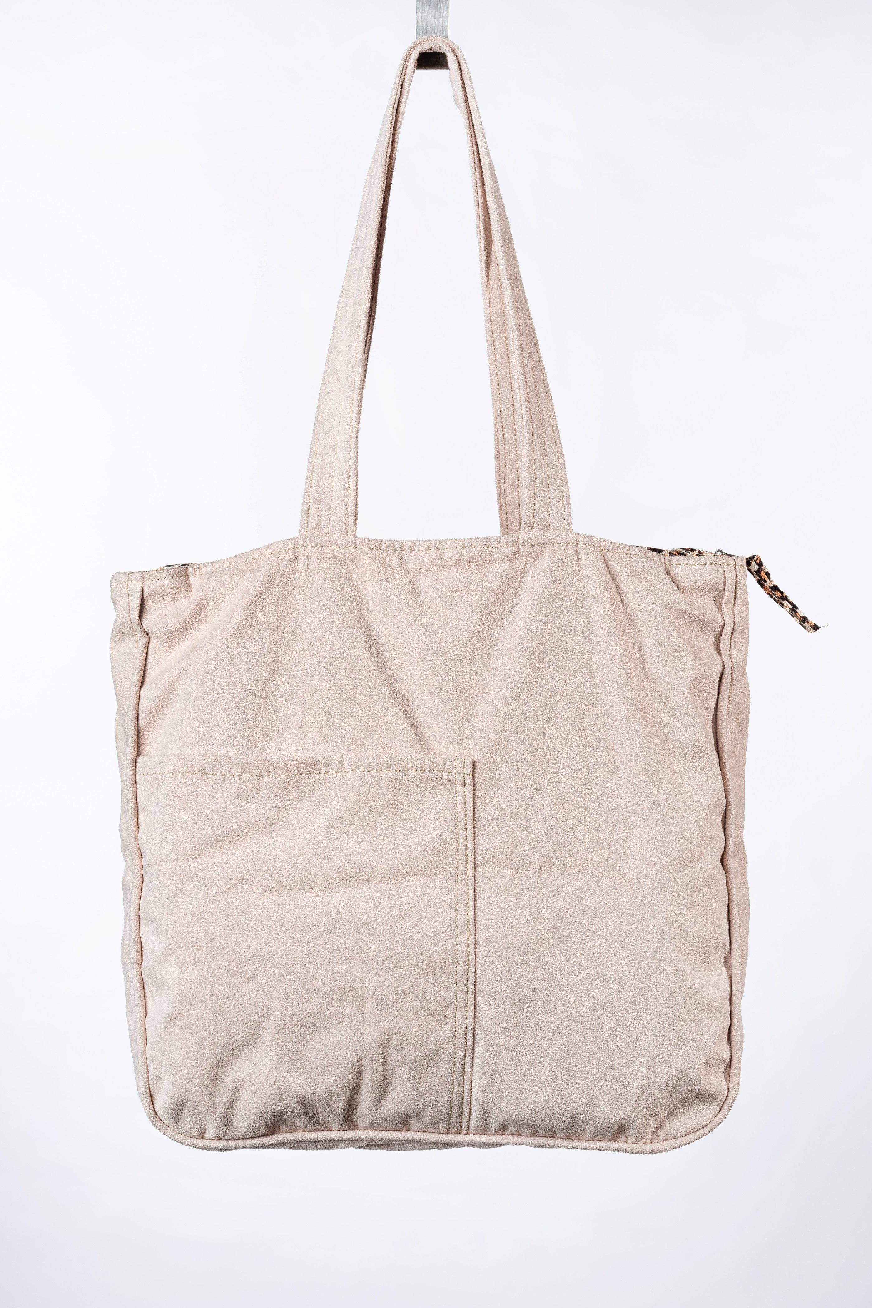City Shopping Handtasche - Onça pintada , Bege (Leopard, Beige)-Familienunternehmen-Brasilheroe-