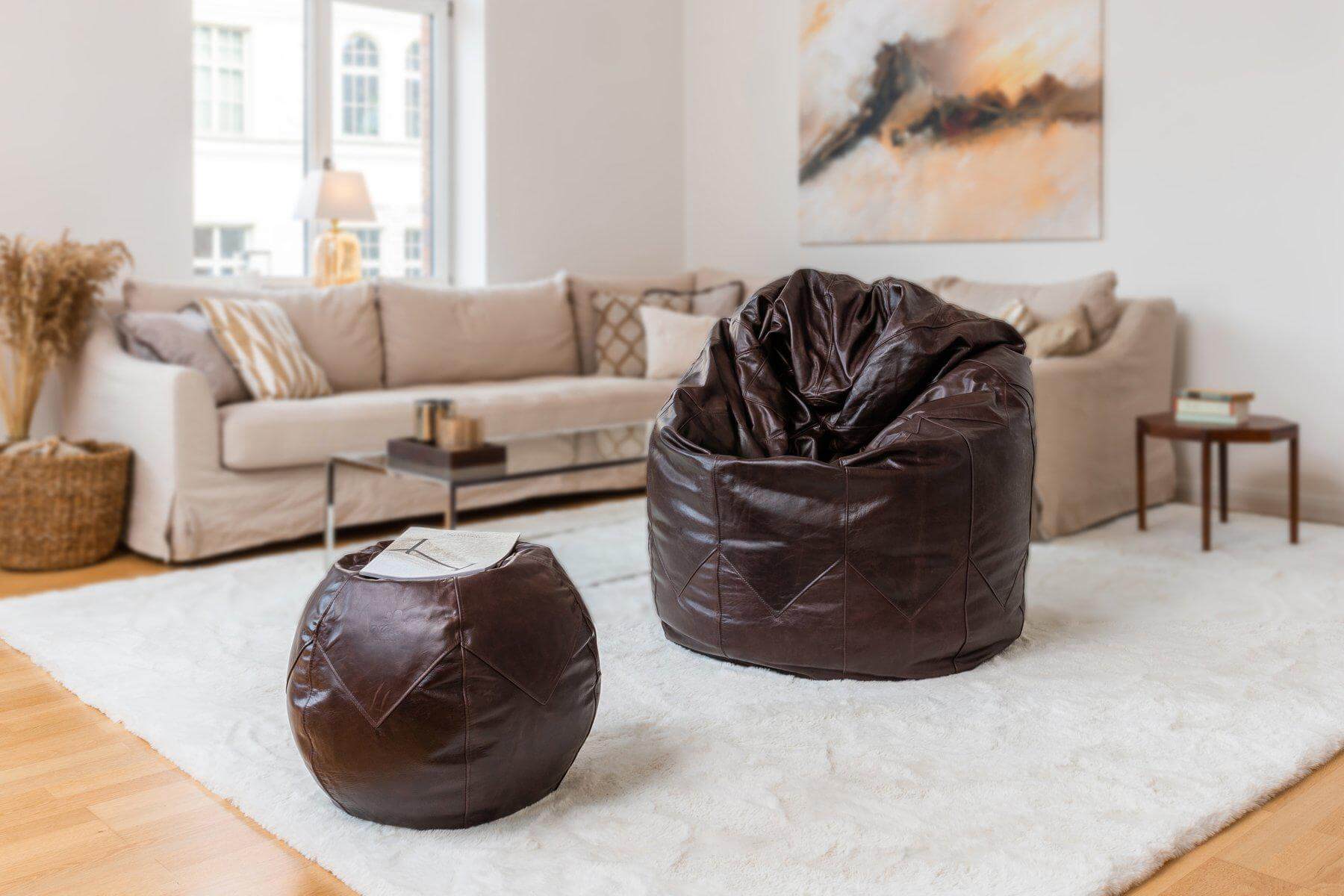 Pouf Leder Premium - Bahia-Familienunternehmen-Brasilheroe-