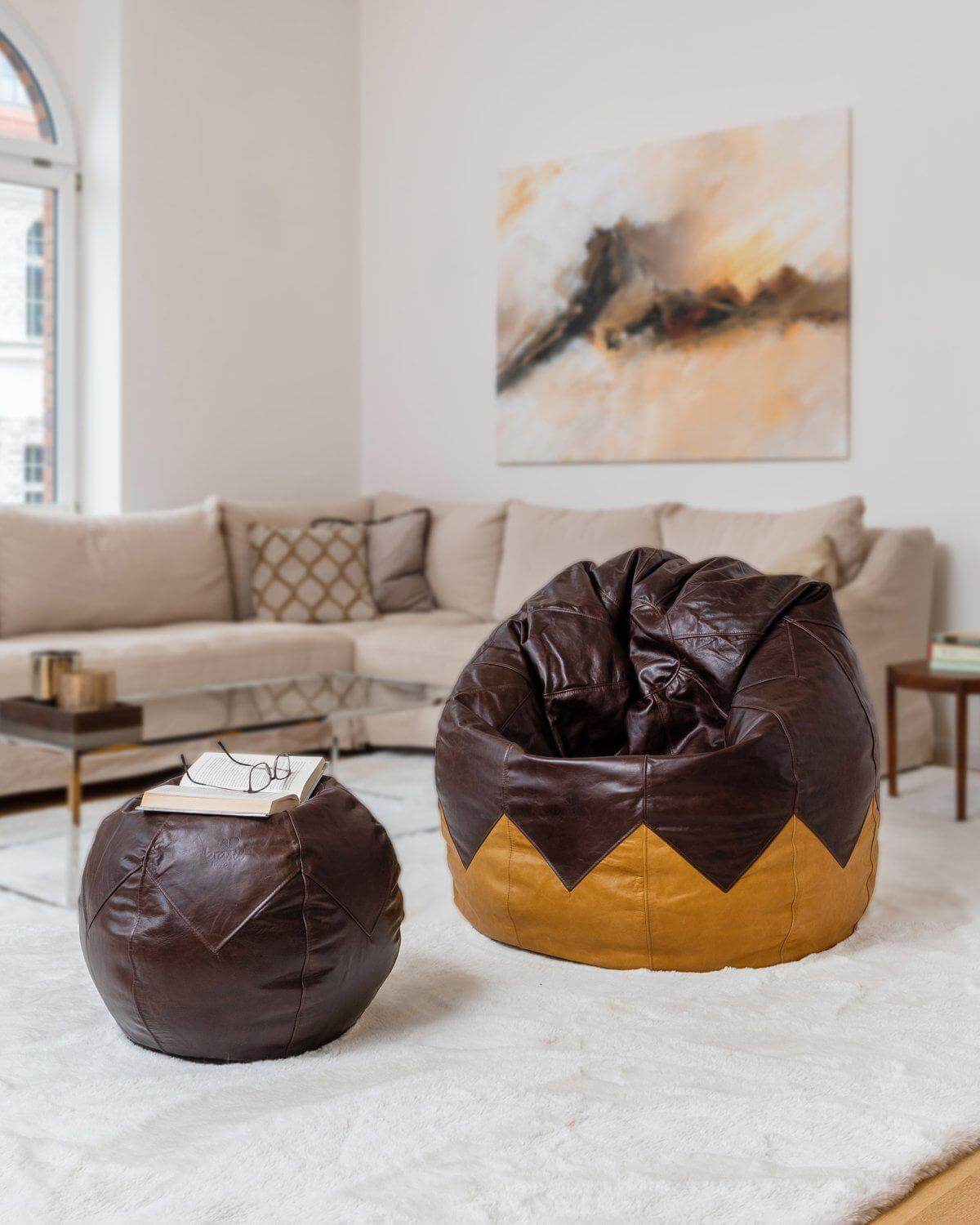 Pouf Leder Premium - Bahia-Familienunternehmen-Brasilheroe-