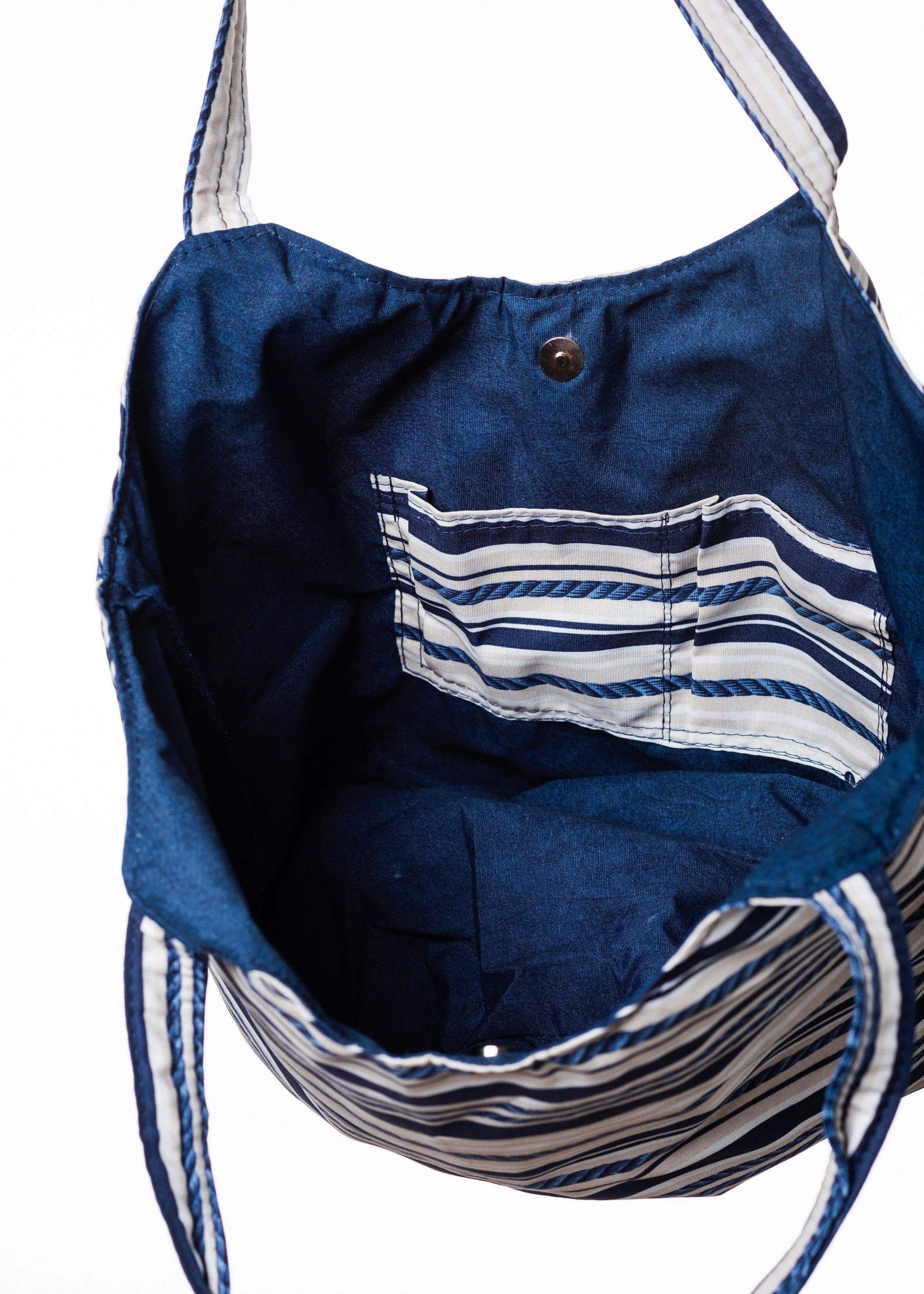Praia Beach Handtasche, Groß - Marinheiro (Matrose, blau, gestreift)-Familienunternehmen-Brasilheroe-