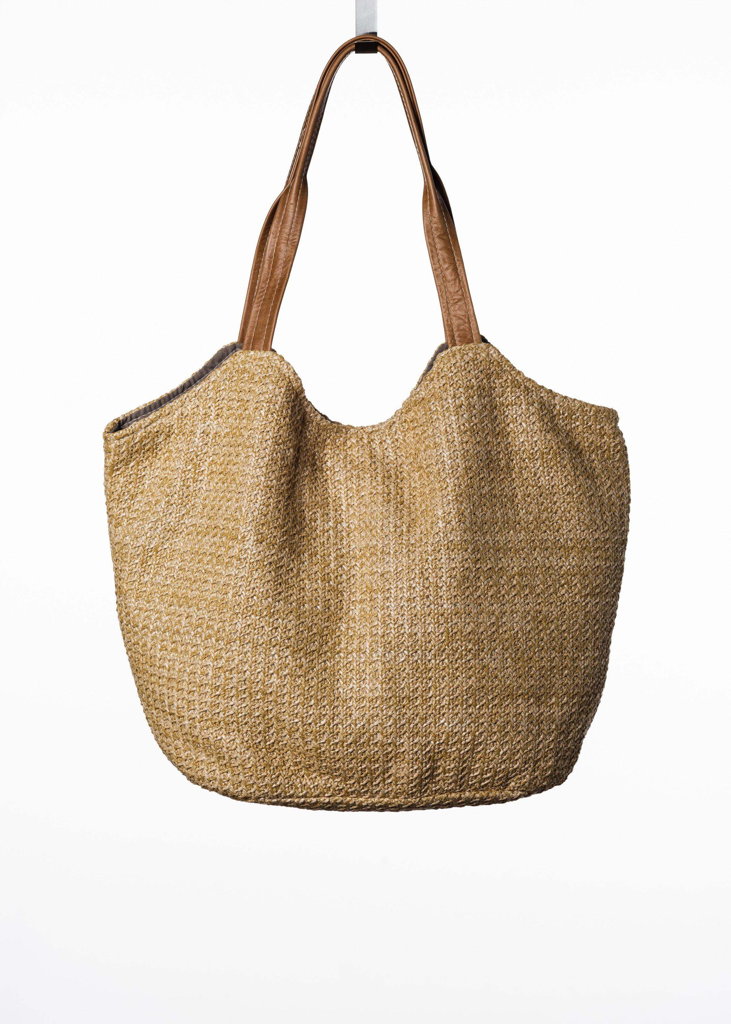 Praia Beach Handtasche, Groß - Palha (Stroh)-Familienunternehmen-Brasilheroe-