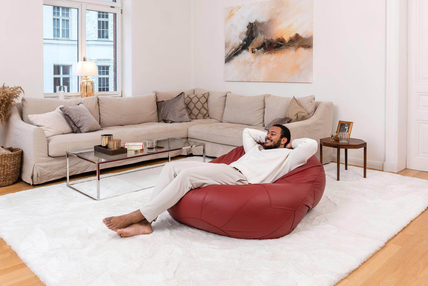 Sitzsack Leder Classic, Groß - Araguaia-Familienunternehmen-Brasilheroe-
