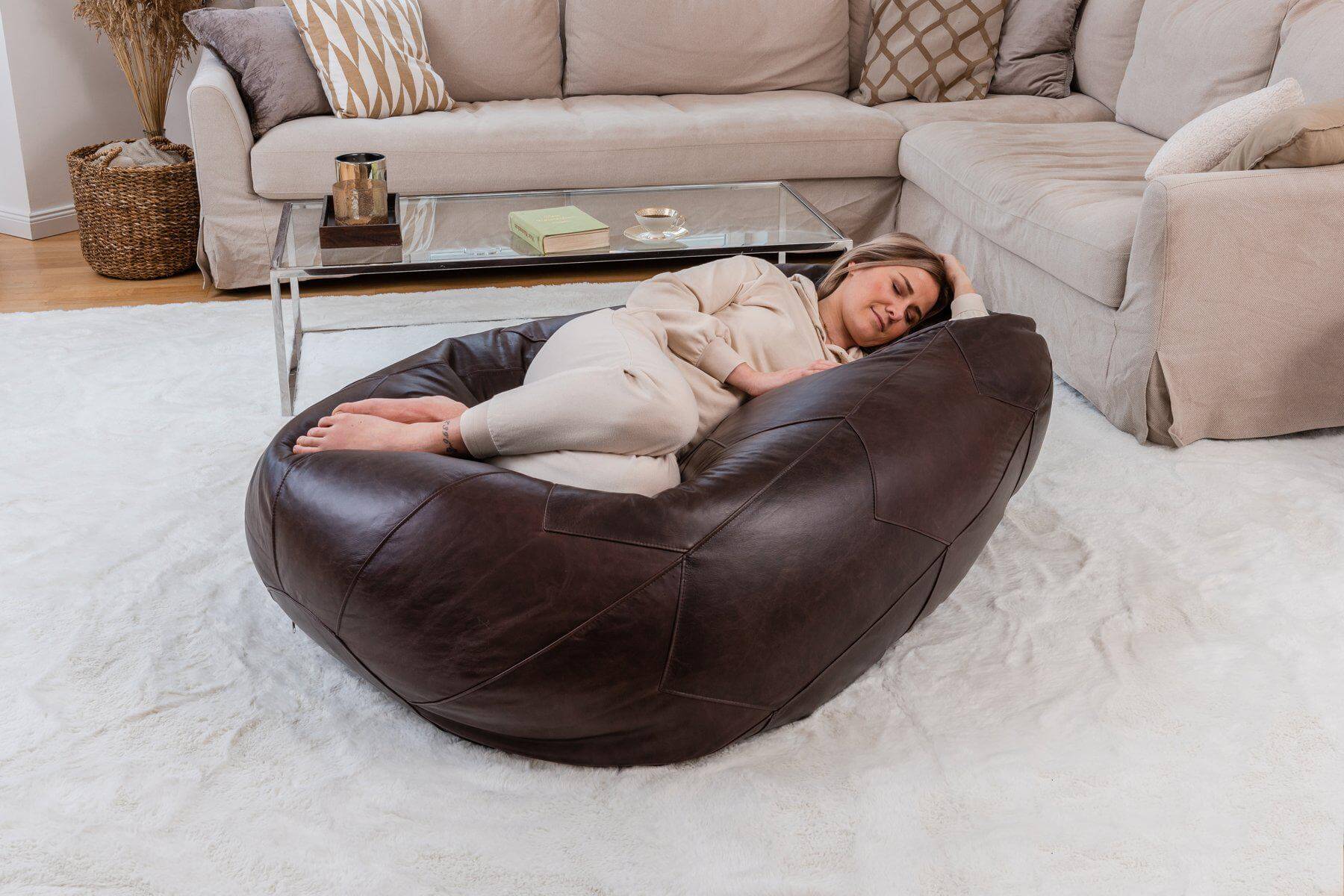 Sitzsack Leder Premium, Groß - Bahia-Familienunternehmen-Brasilheroe-