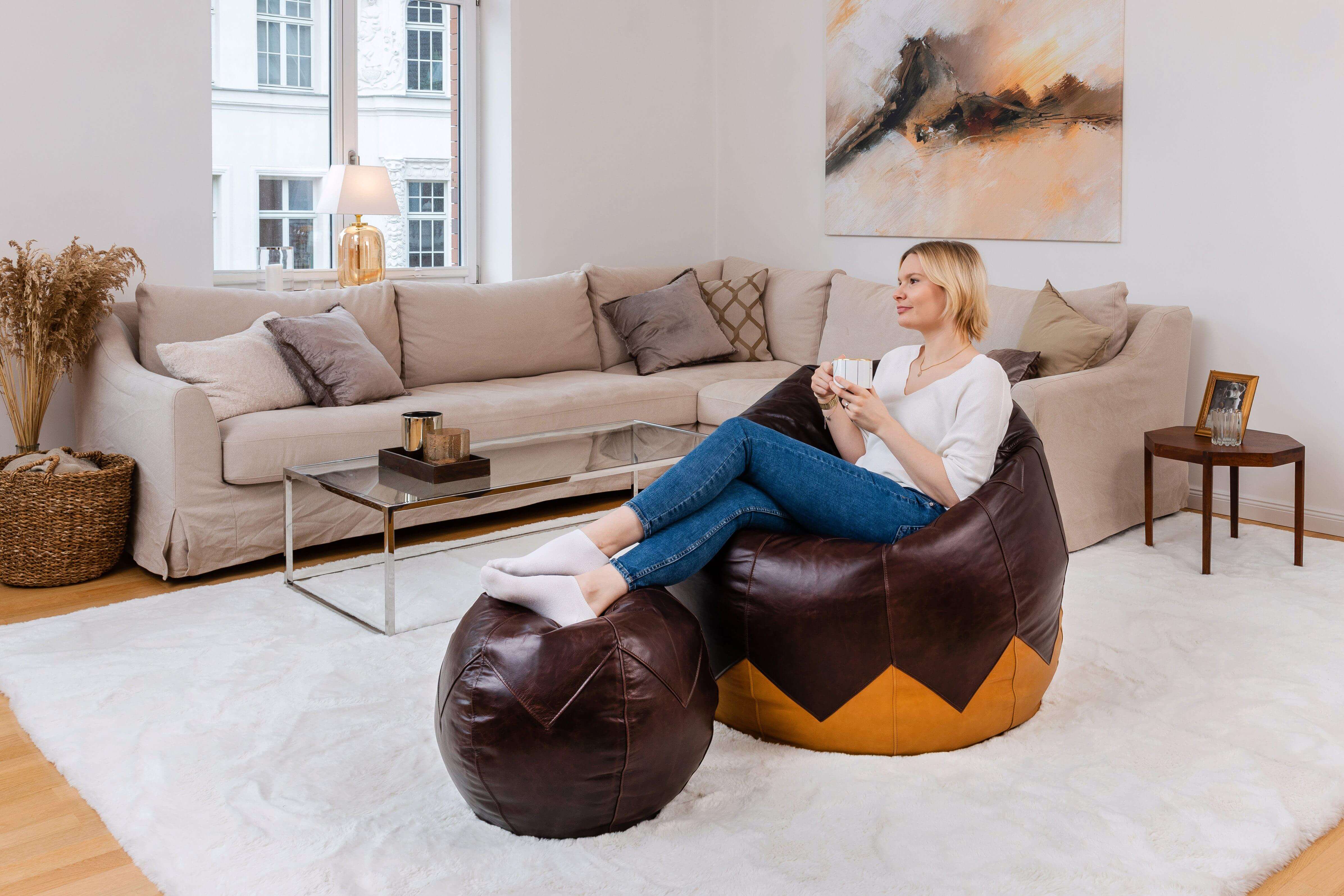 Sitzsack Leder Premium, Medium - Bahia-Familienunternehmen-Brasilheroe-