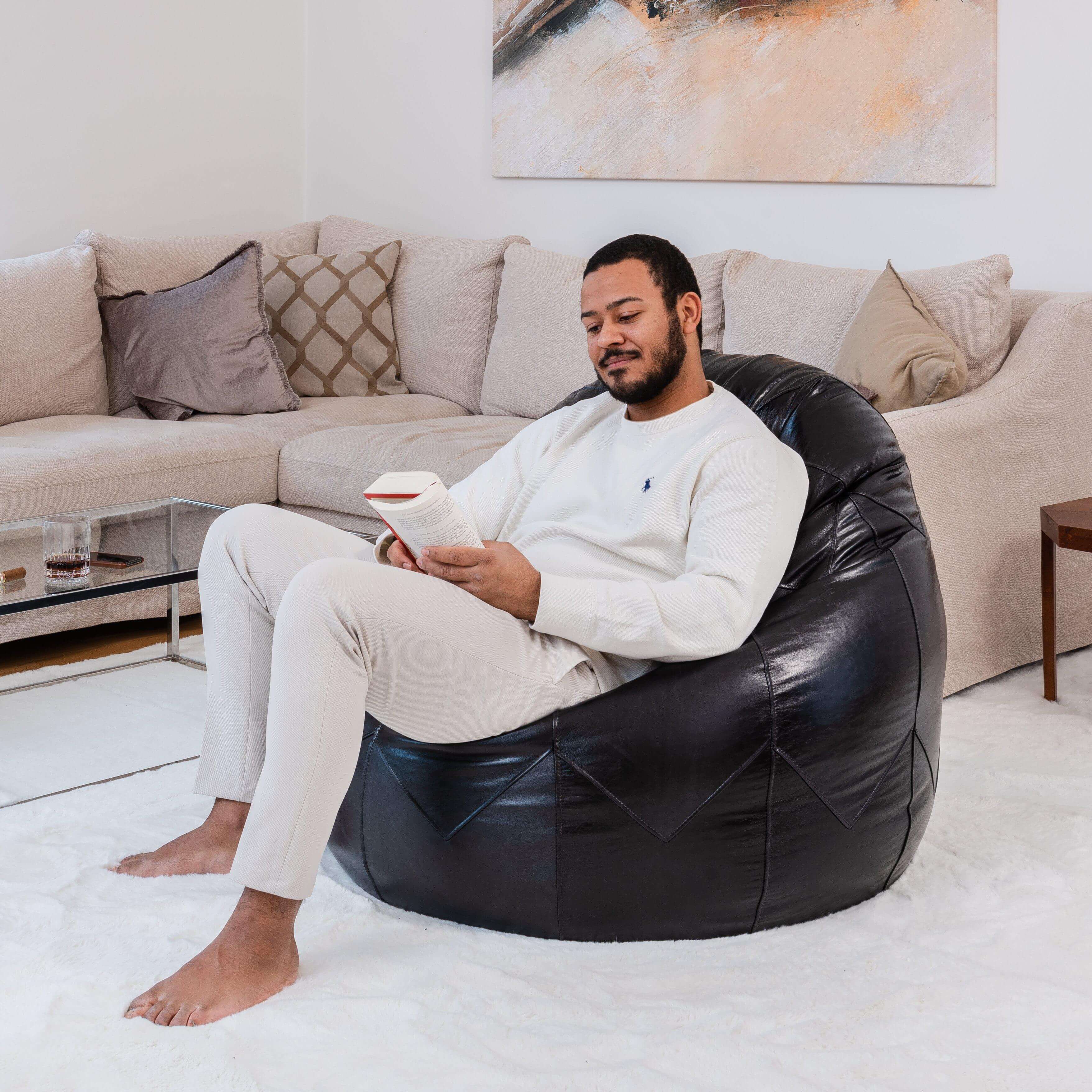 Sitzsack Leder Premium, Medium - Ribeirão Preto-Familienunternehmen-Brasilheroe-