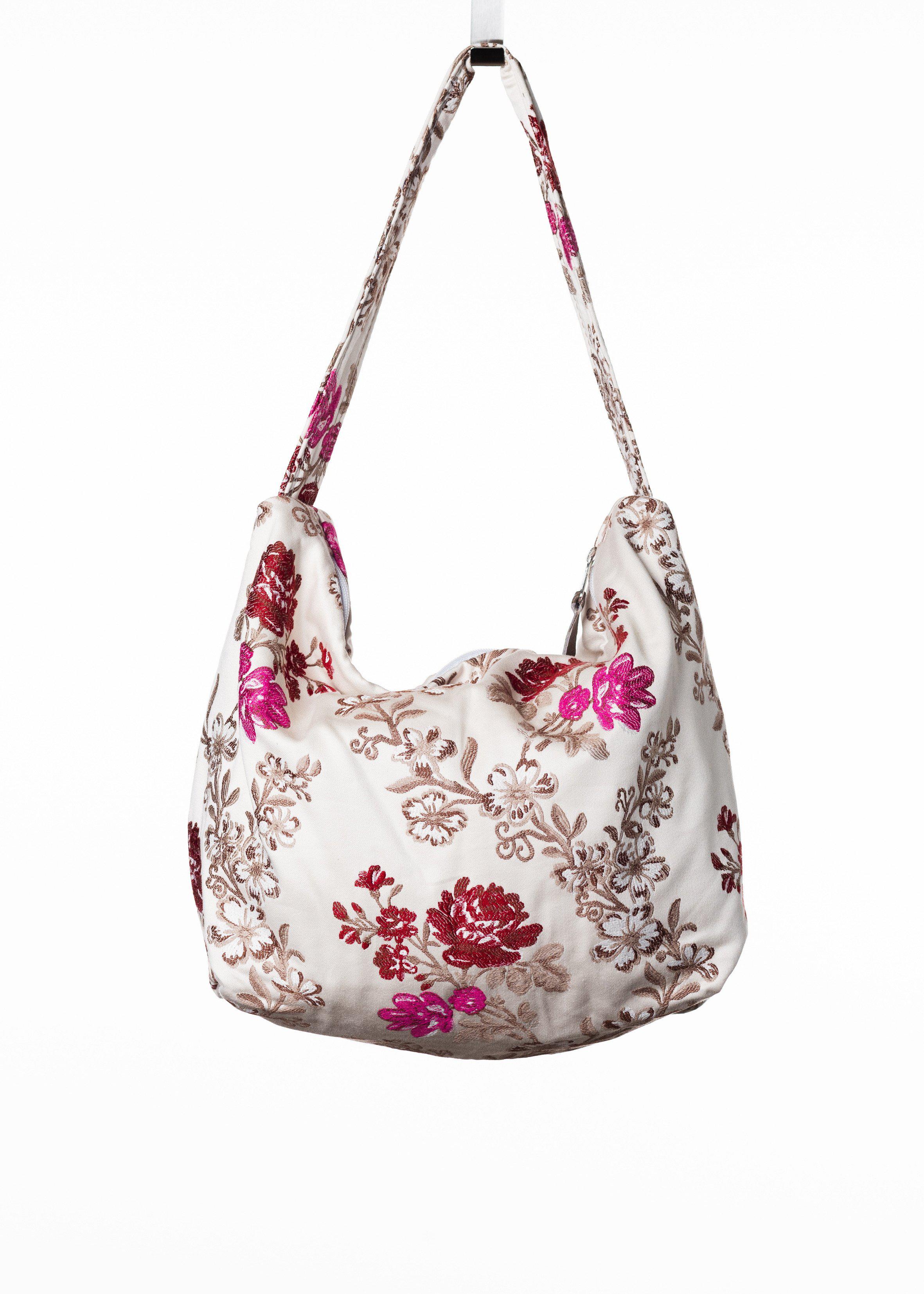 Canoa Handtasche, Klein - Rosas (Creme)-Familienunternehmen-Brasilheroe-