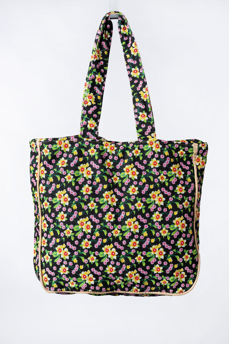 City Shopping Handtasche - Bege, Flores (Beige, Blumen)-Familienunternehmen-Brasilheroe-