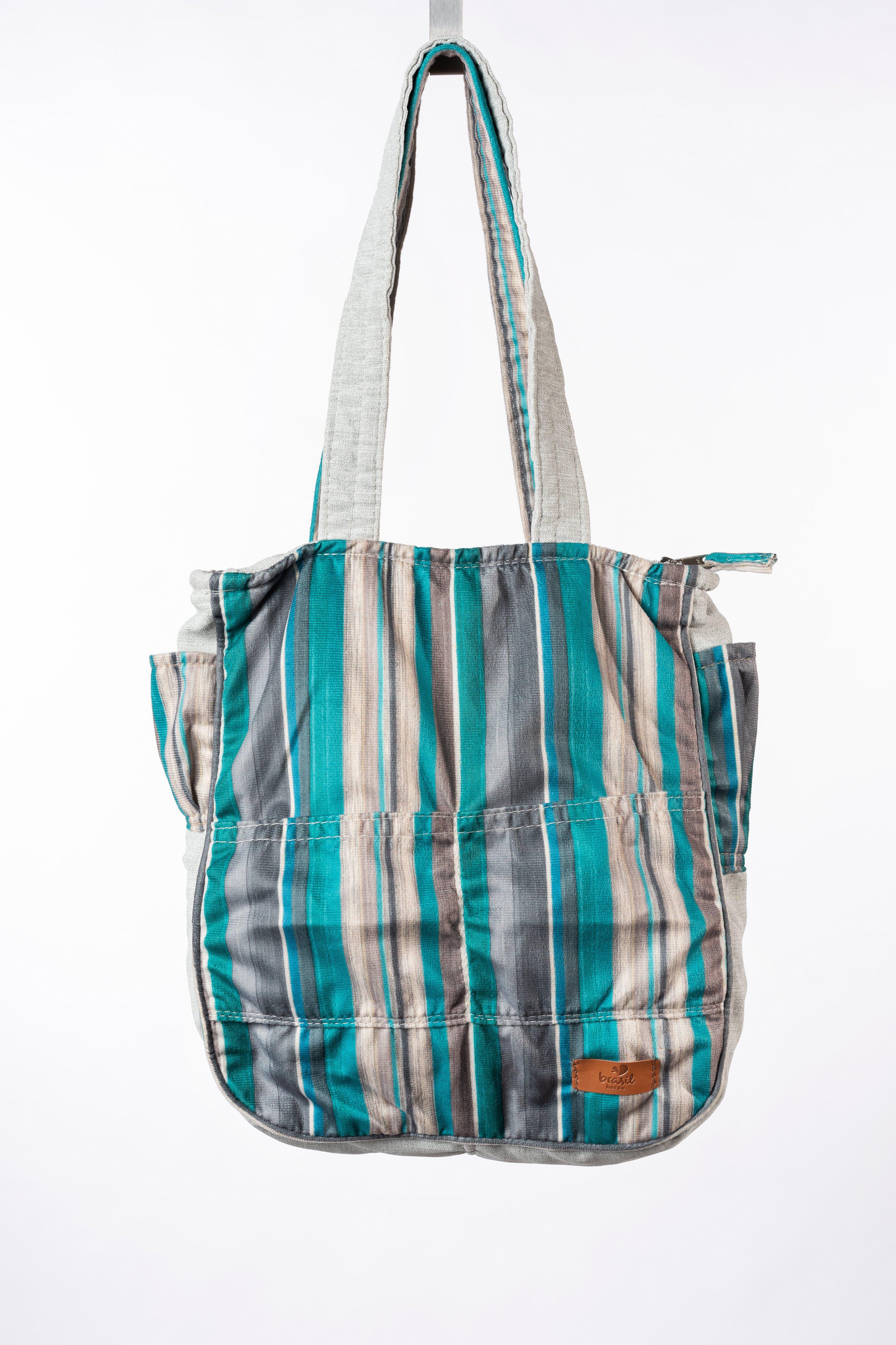 City Shopping Handtasche - Cinzenta /Azul (Grau/Blau)-Brasilheroe-Brasilheroe