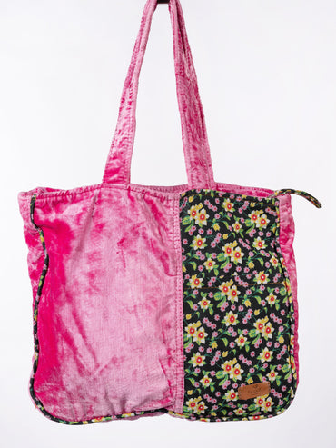 City Shopping Handtasche - Rosa, Flores (Rosa, Blumen)