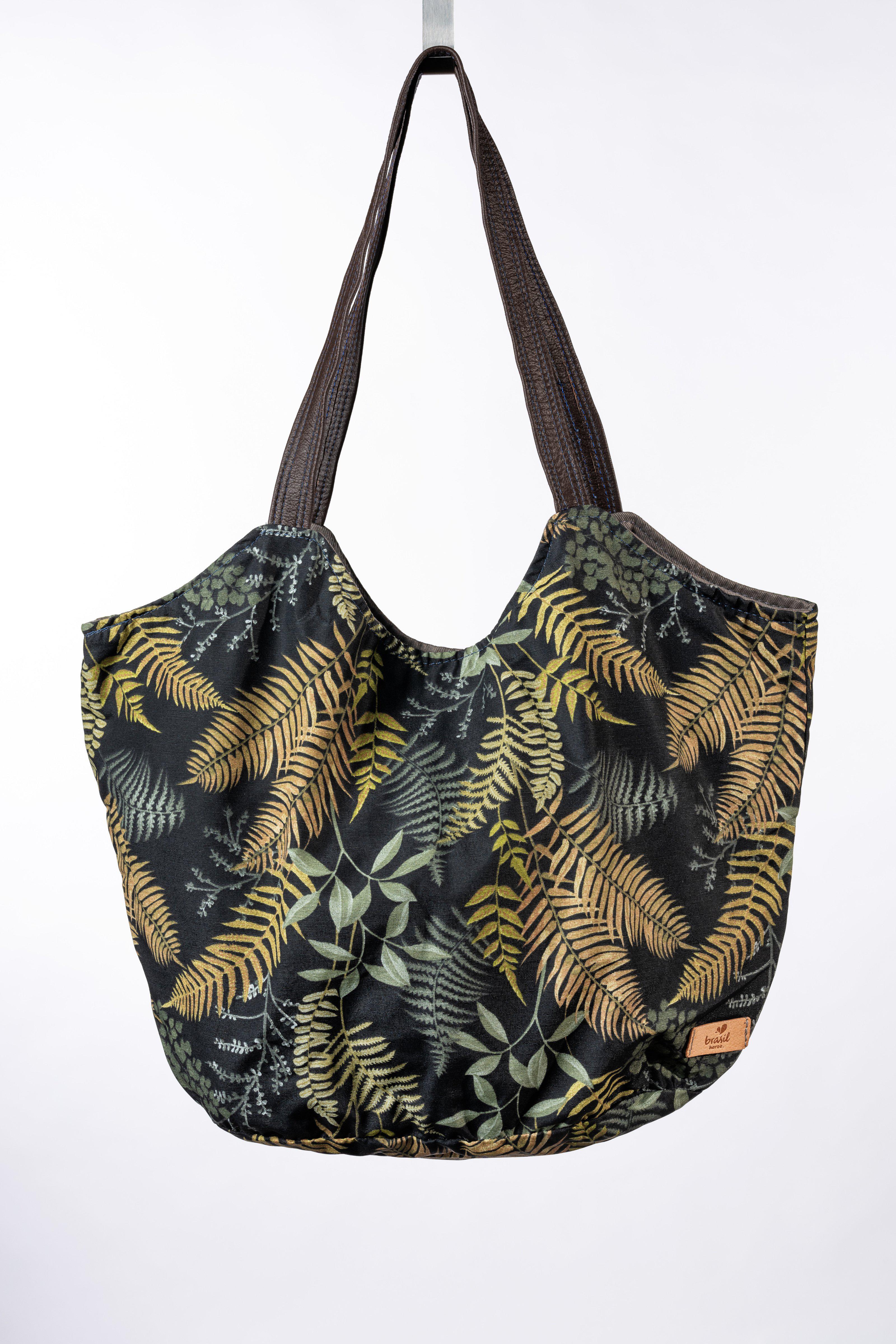 Praia Beach Handtasche, Groß - Preto/ Jungle (Schwarz/Jungle)-Brasilheroe-Brasilheroe