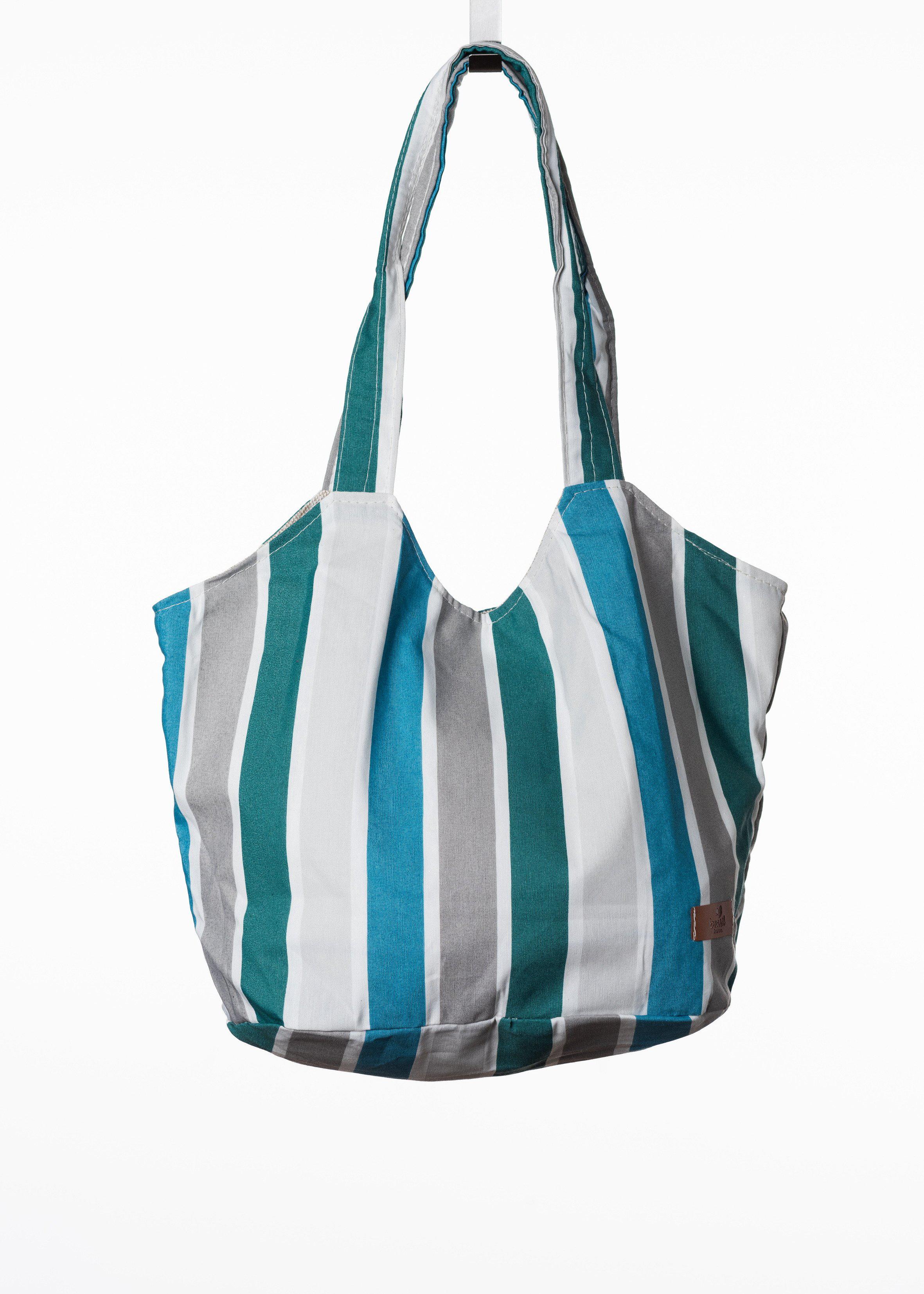 Praia Beach Handtasche, Groß - ... (Blau/Weiß gestreift)-Familienunternehmen-Brasilheroe-