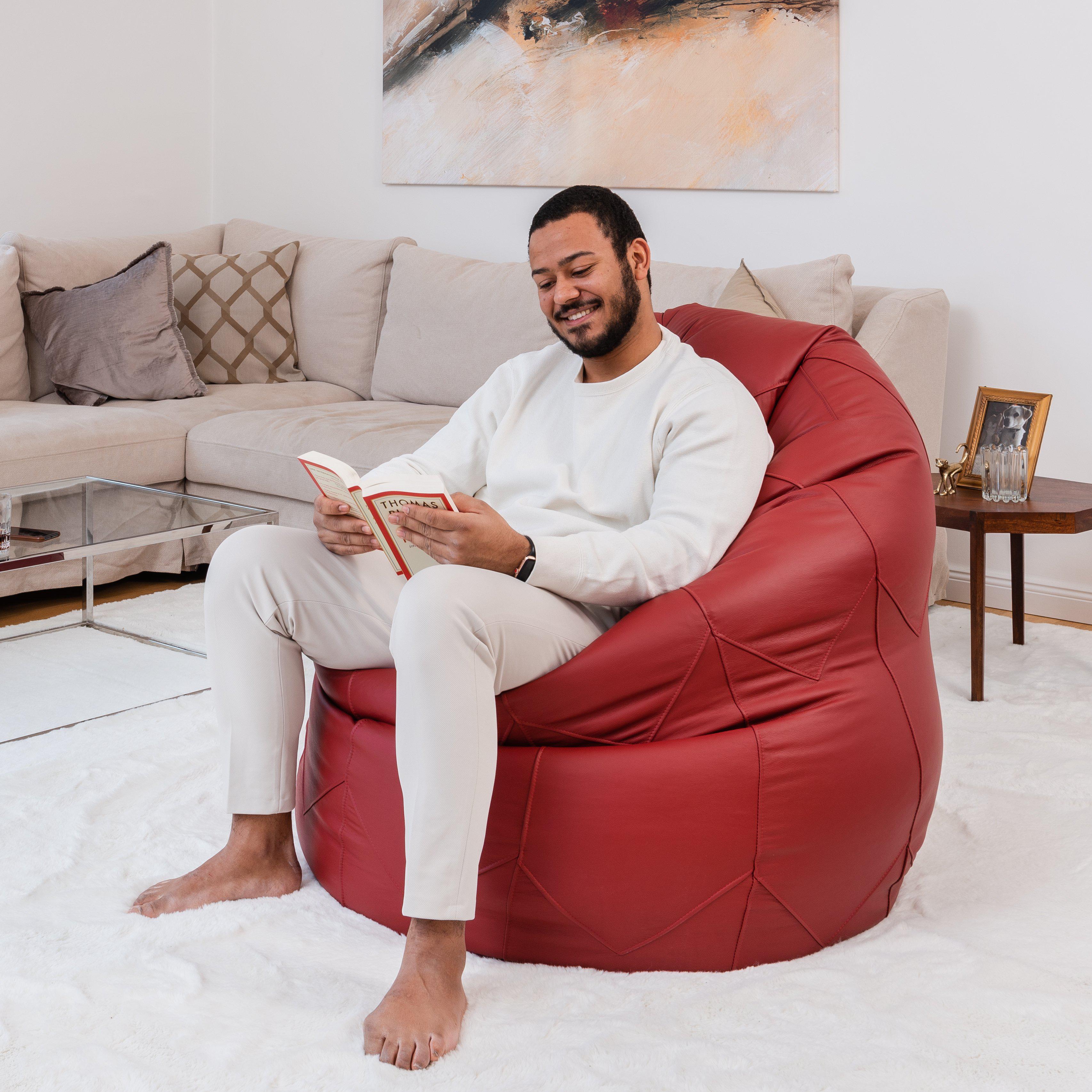 Sitzsack Leder Classic, Groß - Araguaia-Möbel-Brasilheroe-Vermelho-Brasilheroe