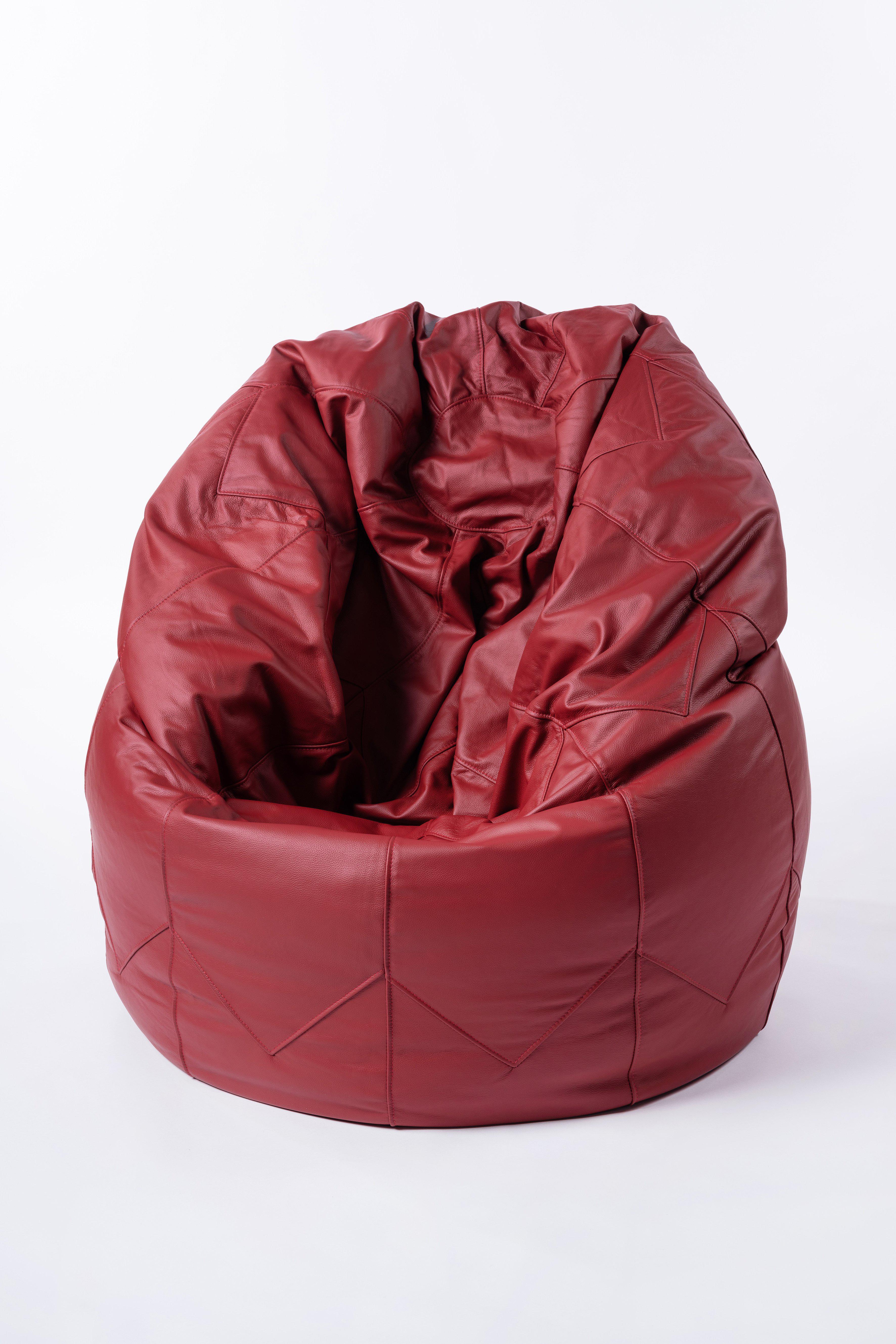 Sitzsack Leder Classic, Groß - Araguaia-Möbel-Brasilheroe-Vermelho-Brasilheroe