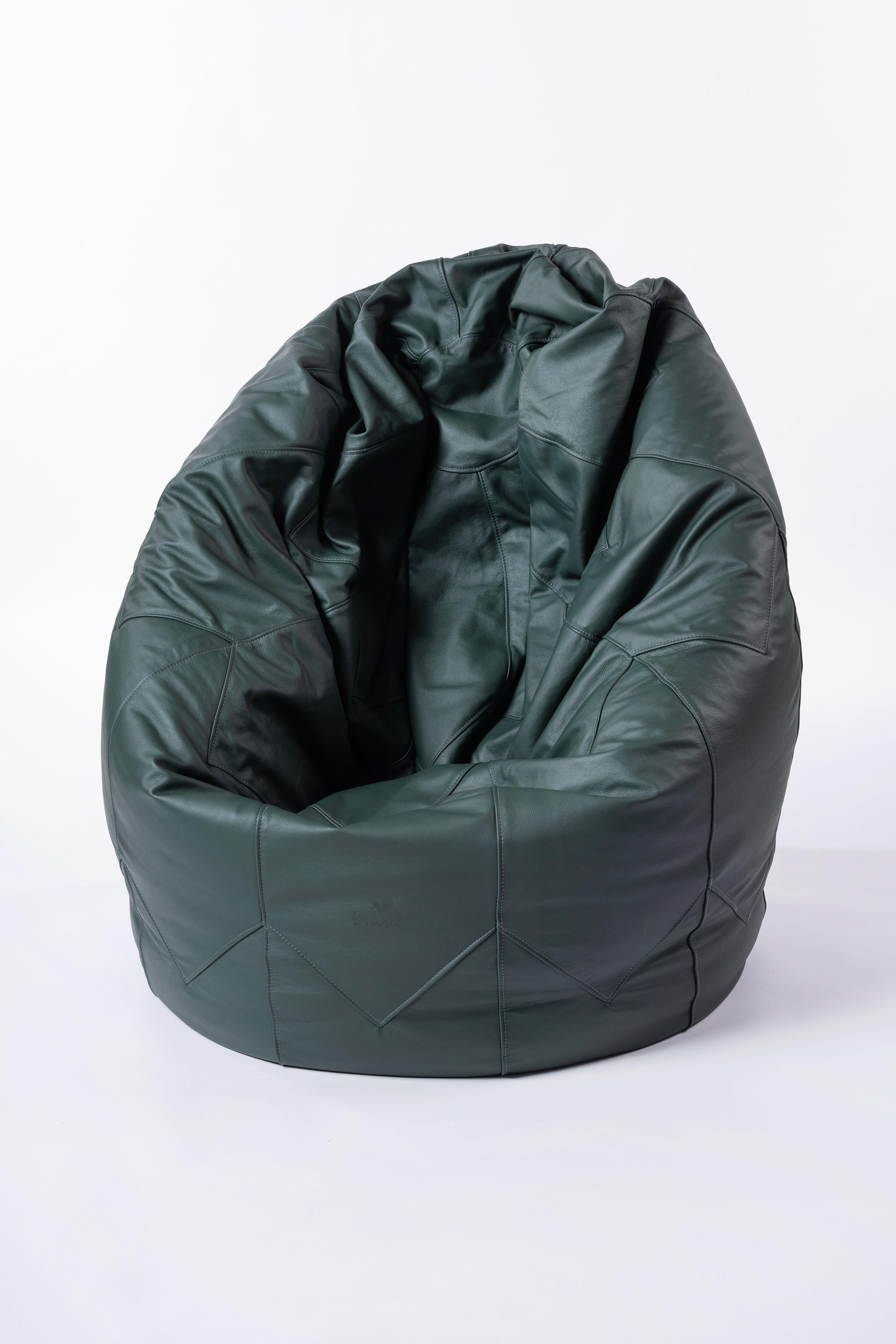 Sitzsack Leder Classic, Groß - Curitiba-Familienunternehmen-Brasilheroe-Verde-