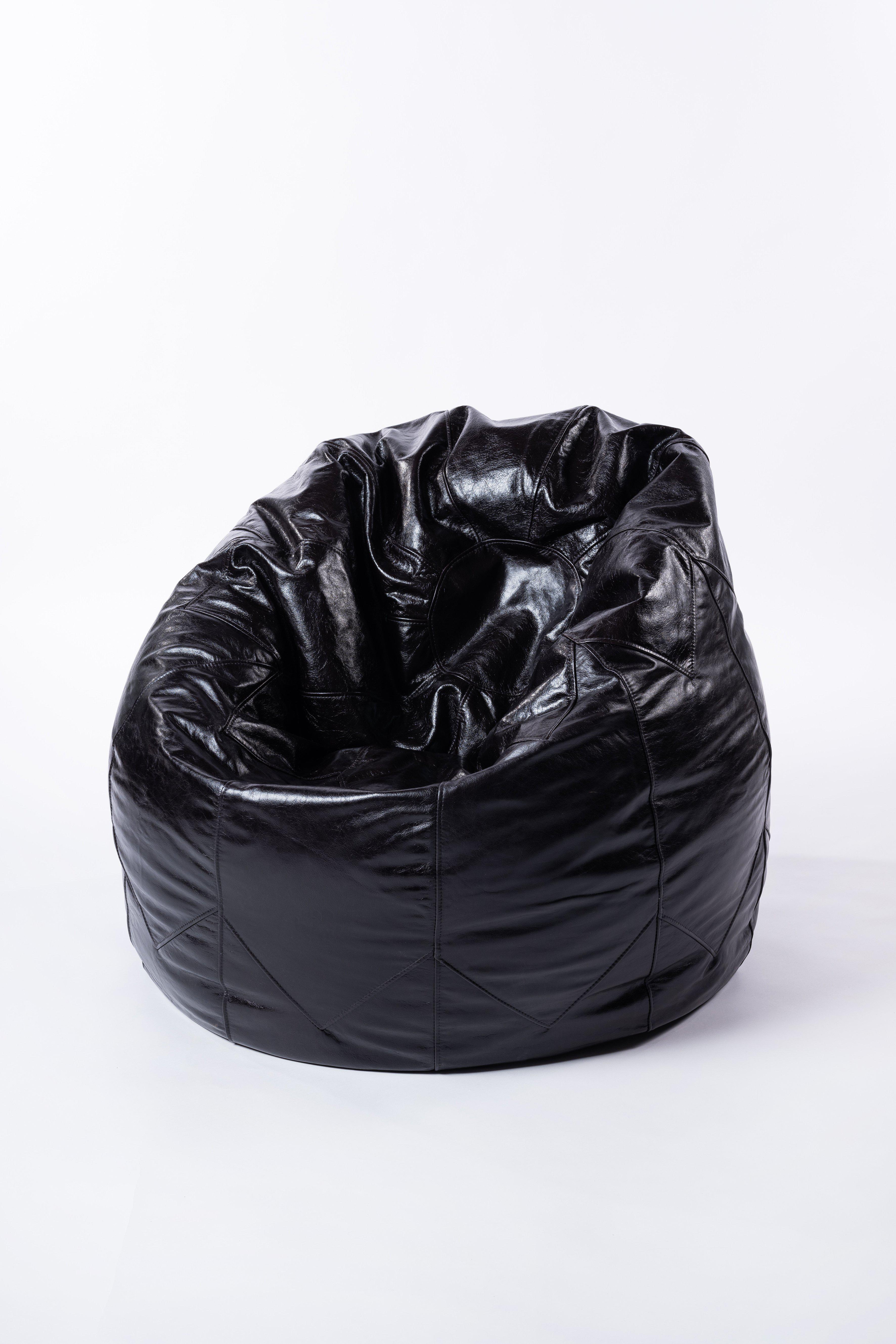 Sitzsack Leder Premium+, Medium - Ribeirão Preto-Familienunternehmen-Brasilheroe-Preto-